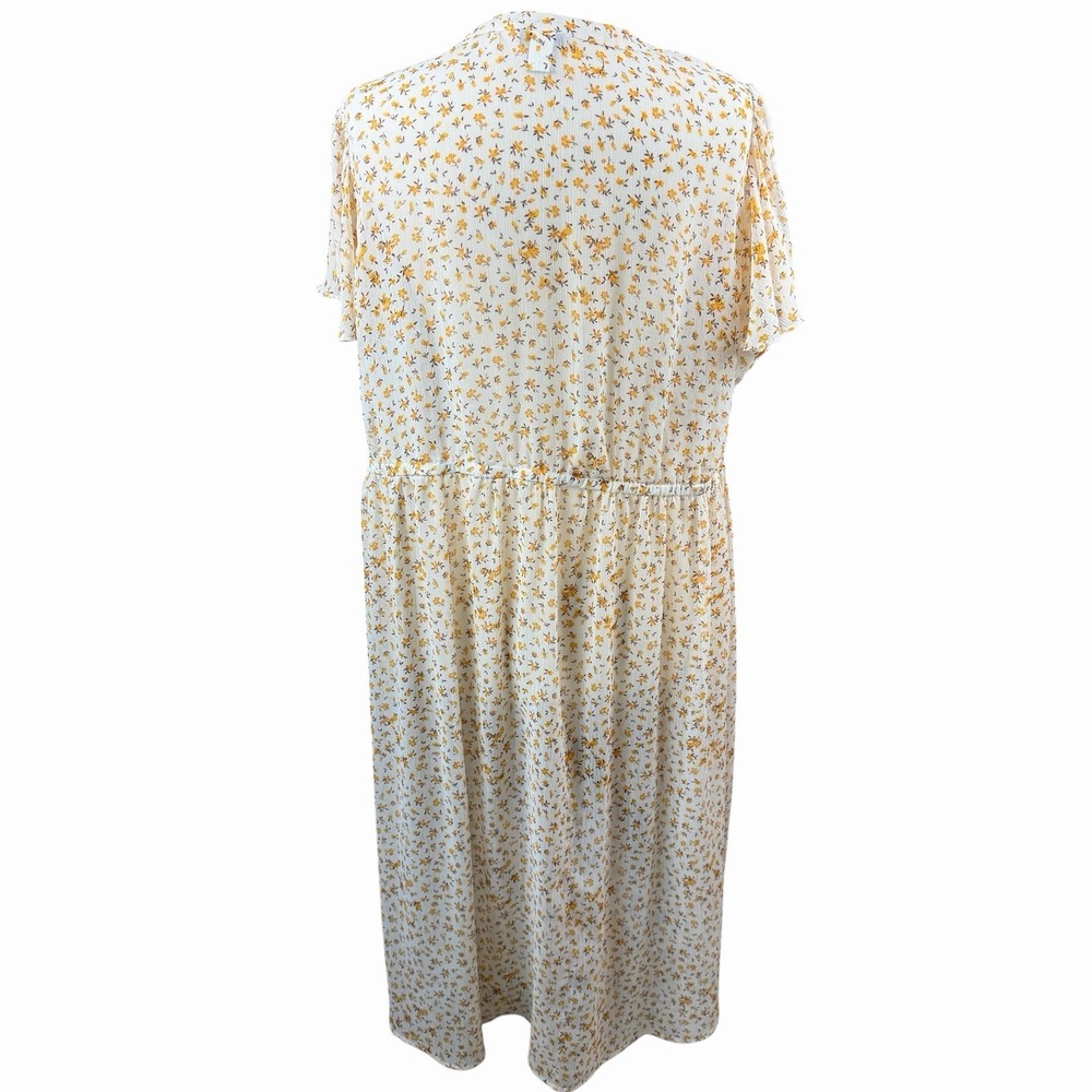 Torrid Top Floral Blouse Kimono Women's 3 White Yellow Maxi Top Hi Lo Top - Picture 8 of 10